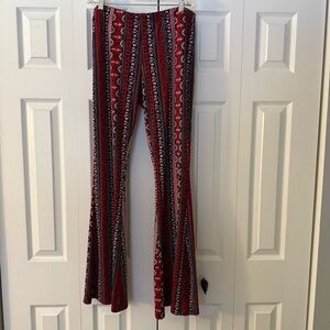 Patterned Flare Pants